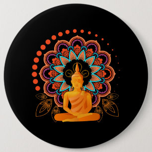Macaron Rond 15,2 Cm Méditation spirituelle Bouddha