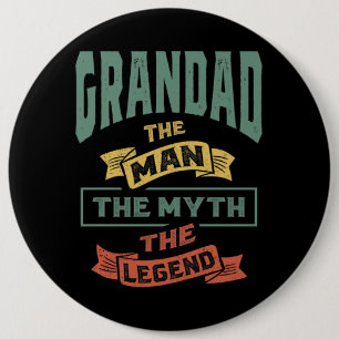 Macaron Rond 15,2 Cm Mens Grandad La Légende Grand-Père Cadeau
