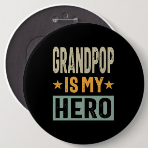 Macaron Rond 15,2 Cm Mens Grandpop Est Mon Héros - Papa Grandpa Cadeau