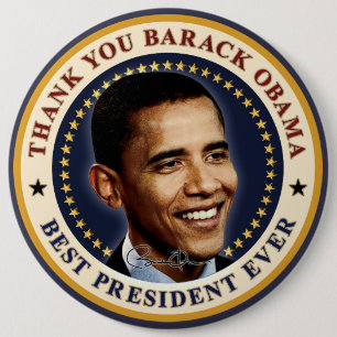Macaron Rond 15,2 Cm Merci Barack Obama - Meilleur Président de Tous le