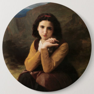Macaron Rond 15,2 Cm Mignon Innocence d'une adolescente, Bouguereau