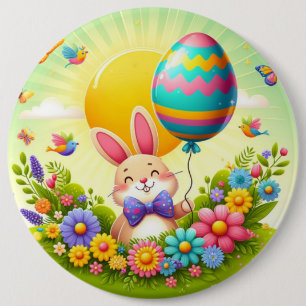 Macaron Rond 15,2 Cm Mignonne, fantastique et coloré lapin de Pâques