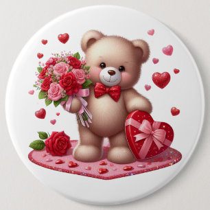 Macaron Rond 15,2 Cm Mignonne Valentine's Day Teddy Bear