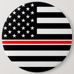 Macaron Rond 15,2 Cm Mince Red Line Drapeau : Mémorial du héros des pom