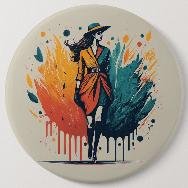 Macaron Rond 15,2 Cm Mode Design Round (Devant)