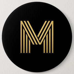 Macaron Rond 15,2 Cm Modern Gold Monogram