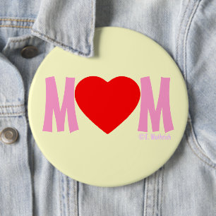 Macaron Rond 15,2 Cm MOM Love Mother's Day Gift Button
