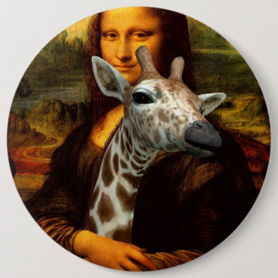 Macaron Rond 15,2 Cm Mona Lisa aime les girafes