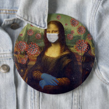 Mona Lisa Jouer En Sécurité Autour De Coronavirus,
