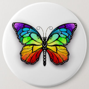 Macaron Rond 15,2 Cm Monarque papillon arc-en-ciel
