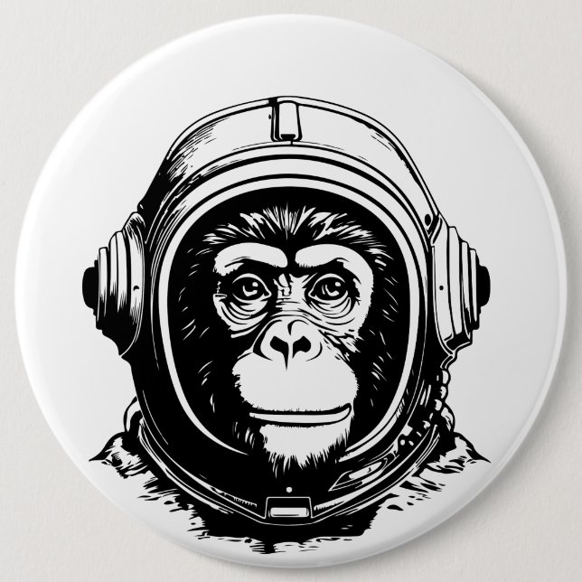 Macaron Rond 15,2 Cm Monkey Astronaut (Devant)