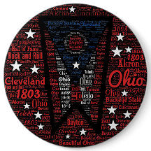 Mot cool Art Ohio État 6 pouces rond Bouton