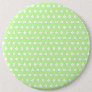 Macaron Rond 15,2 Cm Motif de point vert et blanc de polka. Tacheté
