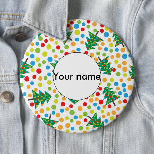 Macaron Rond 15,2 Cm motif des arbres de Noël