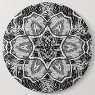 Macaron Rond 15,2 Cm Motif géométrique noir blanc