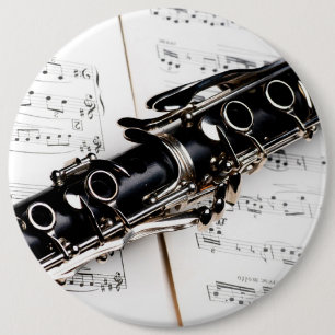 Macaron Rond 15,2 Cm Musique de clarinette
