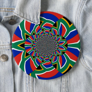 Macaron Rond 15,2 Cm Nation Arc-en-ciel : Afrique du Sud vivante Imprim