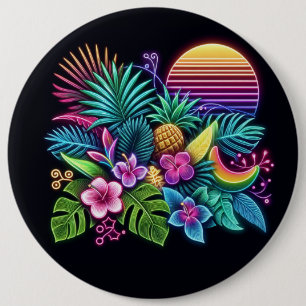 Macaron Rond 15,2 Cm Néon coloré tropical/hawaïen