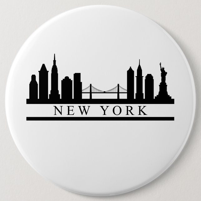 Macaron Rond 15,2 Cm New York Skyline (Devant)
