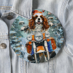 Macaron Rond 15,2 Cm Noël Cavalier King Charles Spaniel