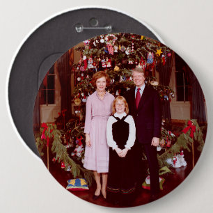 Macaron Rond 15,2 Cm Noël Président James Jimmy Carter Maison Blanche