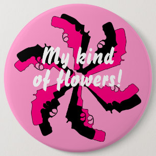 Macaron Rond 15,2 Cm Noir de rose de fleur d'arme à feu féminin