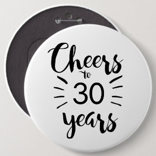 Macaron Rond 15,2 Cm Noir et Blanc bravo à 30 ans