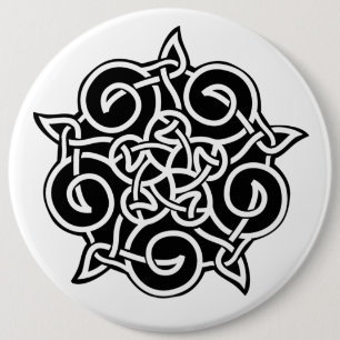Macaron Rond 15,2 Cm Noir Et Blanc Celtique