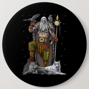 Macaron Rond 15,2 Cm Norse Viking Dieu Odin