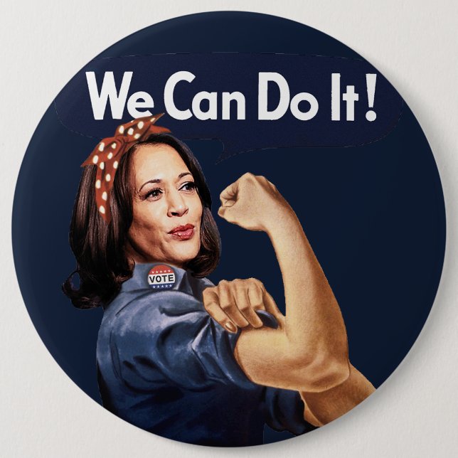 Macaron Rond 15,2 Cm Nous pouvons le faire - Kamala 2024 BUTTON (Devant)