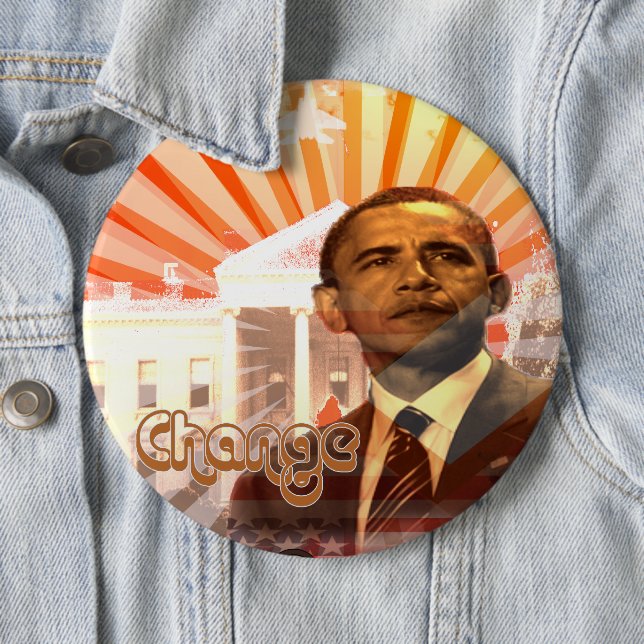 Macaron Rond 15,2 Cm Obama change (En situation)