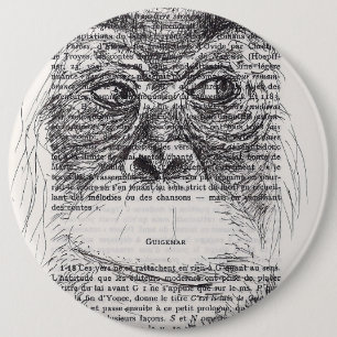 Macaron Rond 15,2 Cm Orangutan Drawing for Monkey Year 2016 Button