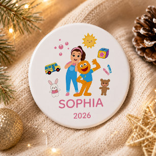 Macaron Rond 15,2 Cm Ornement personnalisé pour tout-petit, Mme Rachel