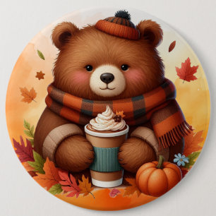 Macaron Rond 15,2 Cm Ours d'automne rustique/vintage