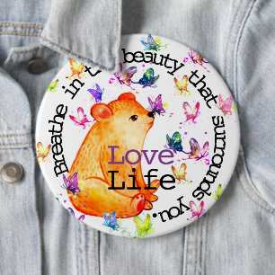 Macaron Rond 15,2 Cm Ours Mignon Amour Vie Personnalisable avec Papillo