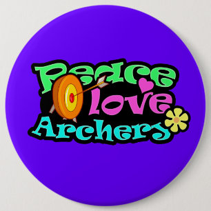 Macaron Rond 15,2 Cm Paix, amour, tir à l'arc