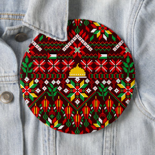Macaron Rond 15,2 Cm Palestine Tatreez Broderie traditionnelle