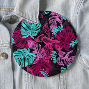 Macaron Rond 15,2 Cm Palmiers tropicaux fluorescents feuilles