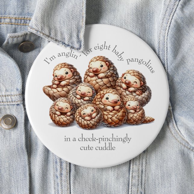 Macaron Rond 15,2 Cm Pangolins adorables pour 8 Pangolins mignons (En situation)