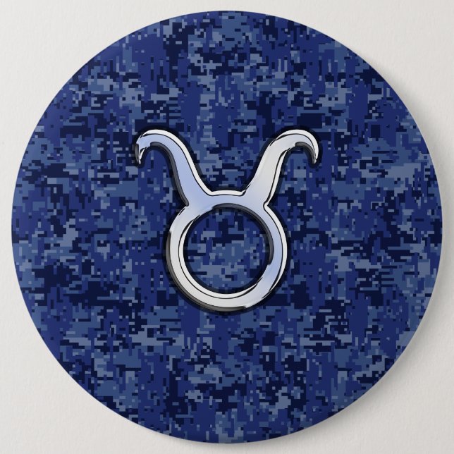 Macaron Rond 15,2 Cm Panneau Zodiac Taurus sur Camouflage numérique ble (Devant)