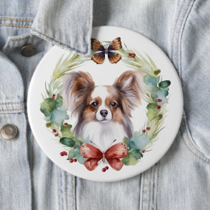 Macaron Rond 15,2 Cm Papillon Christmas Wreath Festive Pup