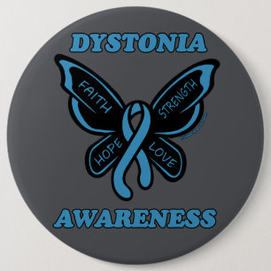 Macaron Rond 15,2 Cm Papillon/Sensibilisation...Bouton Dystonia