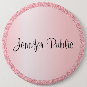 Macaron Rond 15,2 Cm Parties scintillant d'or Rose Monogramme personnal