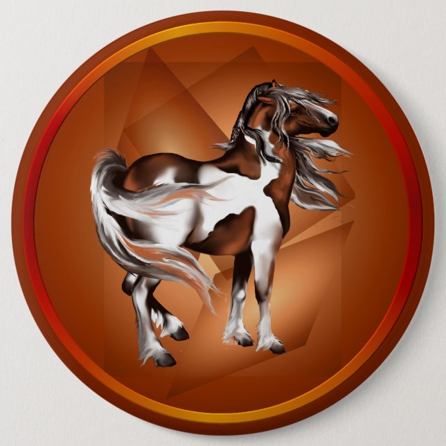 Macaron Rond 15,2 Cm Peignez le bouton (Devant)