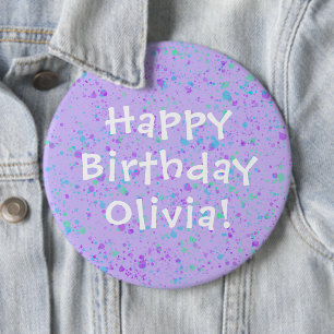 Macaron Rond 15,2 Cm Peinture pourpre éclat Anniversaire
