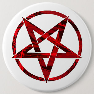 Macaron Rond 15,2 Cm Pentagramme du Diable Rouge