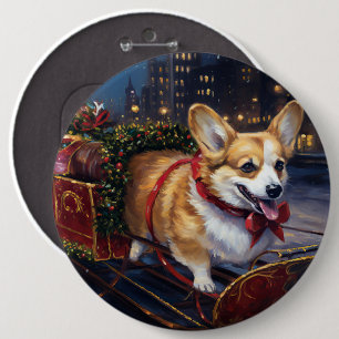 Macaron Rond 15,2 Cm Période de fêtes de Noël Corgi