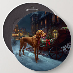 Macaron Rond 15,2 Cm Période de fêtes de Noël du Vizsla