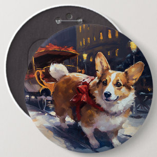 Macaron Rond 15,2 Cm Période festive de Noël Corgi