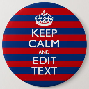 Macaron Rond 15,2 Cm Personalisé KEEP CALM Your Text on Stripes